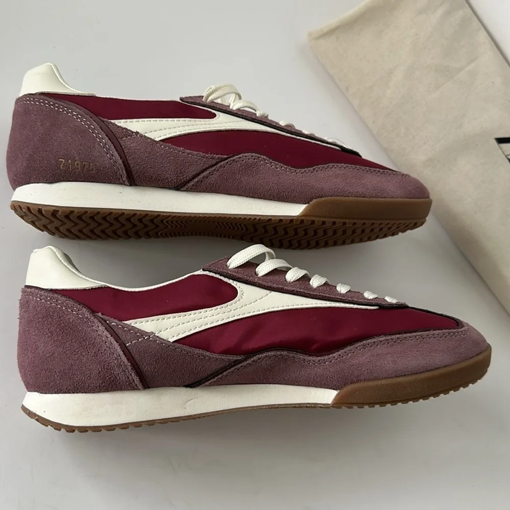 Zara Men's Maroon and Cream Sneakers - Picture 13 of 17